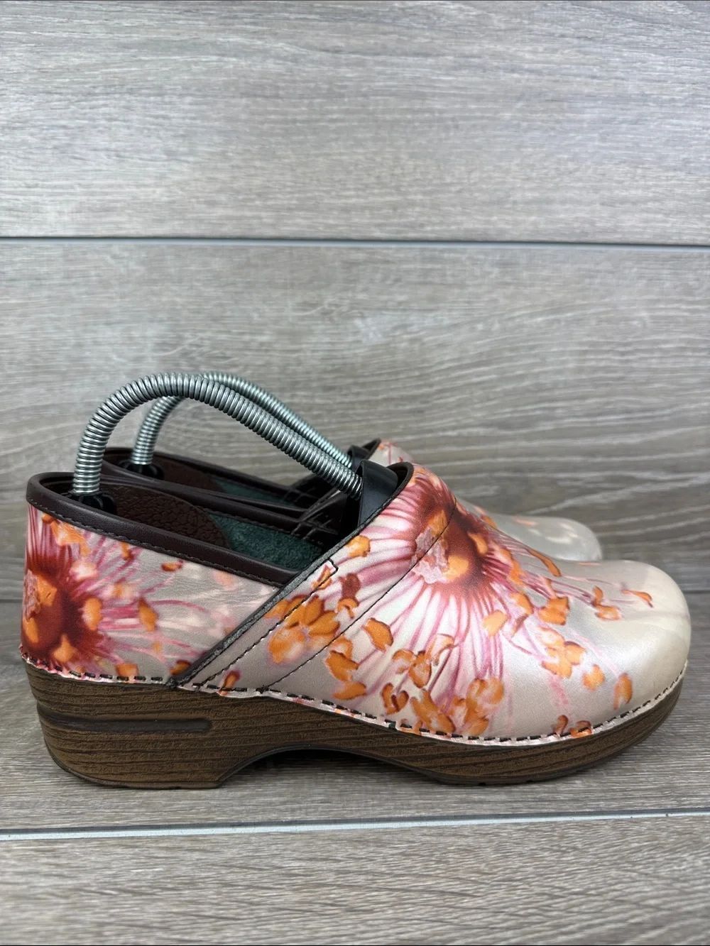 Dansko Professional Women’s Sz 9.5-10/EU 40 Pink Orange Poppy Floral Clogs